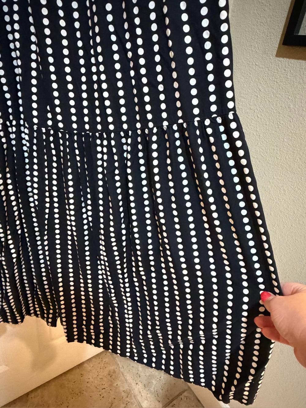 Ava & Viv Black and White Polka Dot Tiered Maxi Dress - Picture 8 of 8